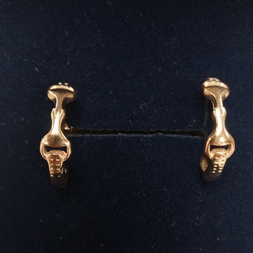 Equisite Golden Snaffle Bit Earrings